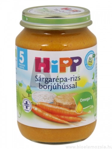 Hipp 6143 sárgarépa-rizs borjúhússal (190 g) ML009368-8-10