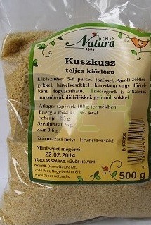 Natura kuszkusz teljes kiőrlésű 500 g (500 g) ML071922-35-3