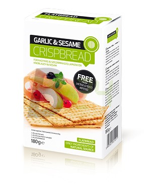 Crispbread lapkenyér fokhagymás-szezámm. (180 g) ML072253-109-1